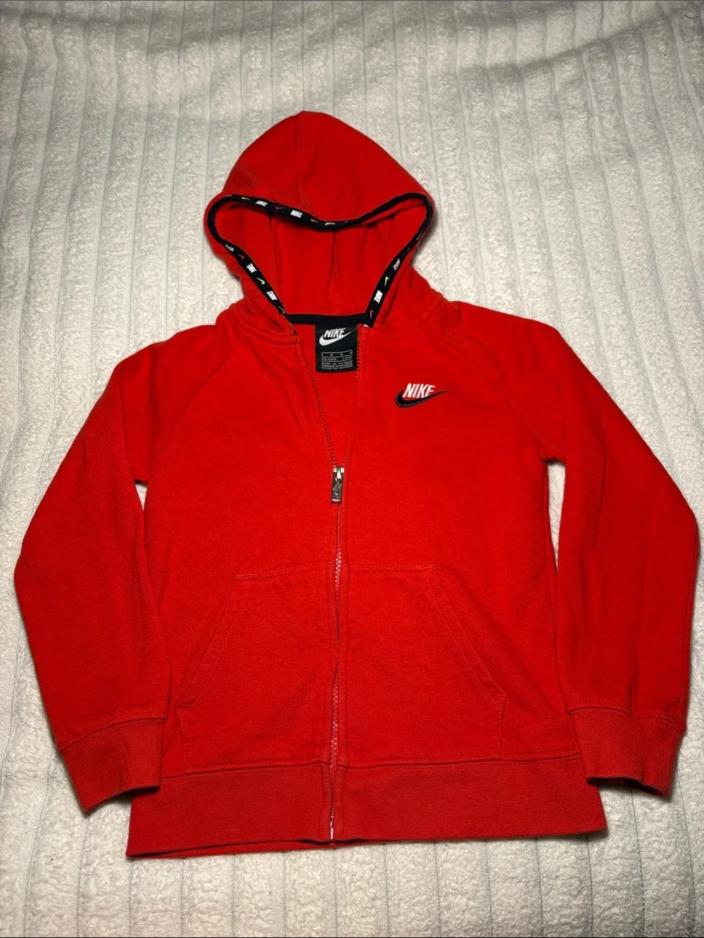 Nike Kids Red Zip-Up Hooded Sweatshirt